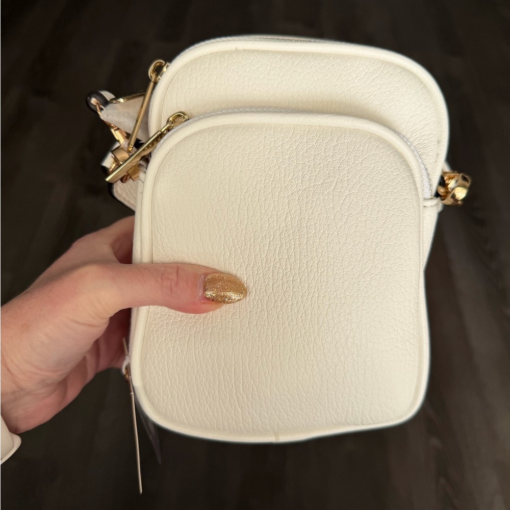 Mali & Lili Off-White Crossbody Bag with Patterned Strap - Picture 4 of 12